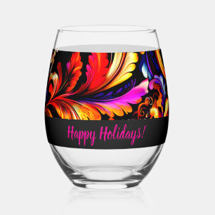 Vaso De Vino Patrón Clásico Rojo Mezclado