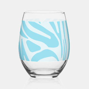 Vaso De Vino Patrón de cebra azul