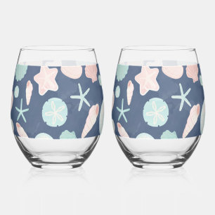 Vaso De Vino patrón de conchas marinas
