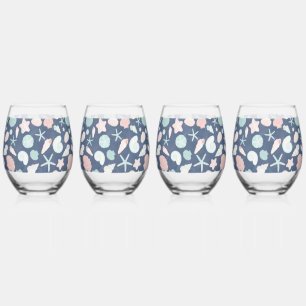 Vaso De Vino patrón de conchas marinas