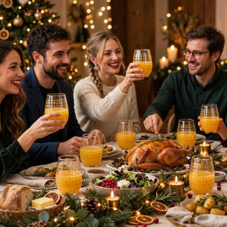 Vaso De Vino Patrón de copos de nieve de Navidad en oro elegant