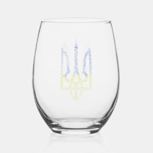 Vaso De Vino Patrón de espiral de tridente de trízub del escudo