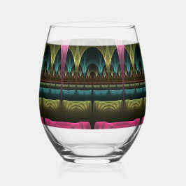 Vaso De Vino Patrón de fantasía especial Resumen Fractal colori