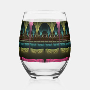 Vaso De Vino Patrón de fantasía especial Resumen Fractal colori