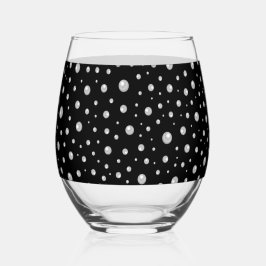 Vaso De Vino Patrón de perla en fondo negro