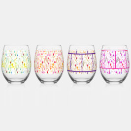 Vaso De Vino Patrón de pradera de flores silvestres botánicas