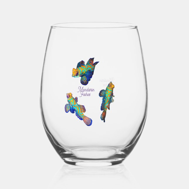 Vaso De Vino Peces mandarín (Anverso)