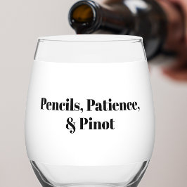 Vaso De Vino Pencils Patience & Pinot Personalized Teacher