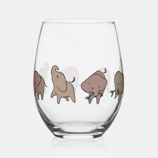 Vaso De Vino Pequeños Elefantes