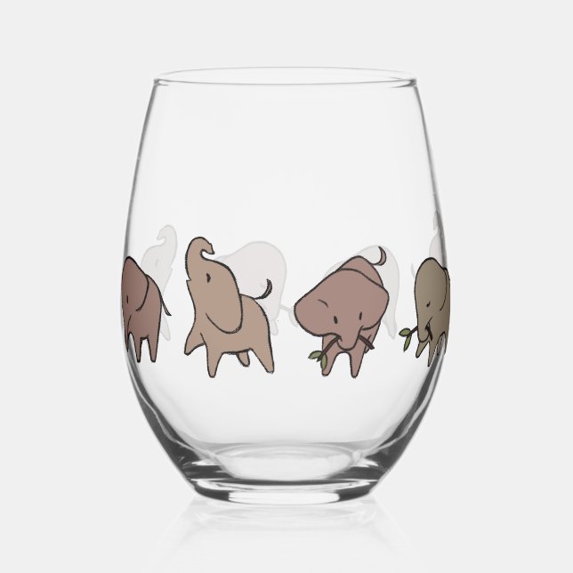 Vaso De Vino Pequeños Elefantes (Anverso)