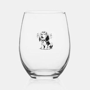 Vaso De Vino Perrito beagle adorable, familia amante de los ani