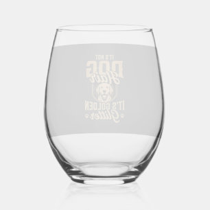 Vaso De Vino Perrito de pelo dorado divertido con purpurina