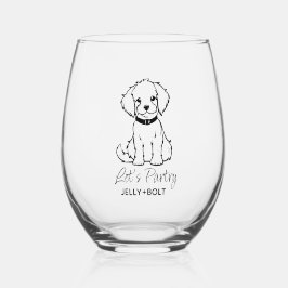 Vaso De Vino Perro elegante de foto moderna personalizada 
