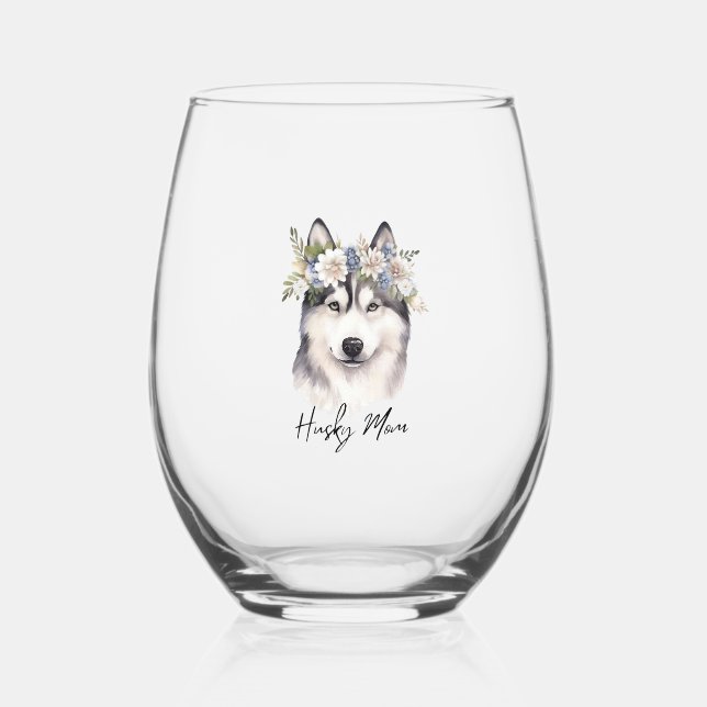 Vaso De Vino Perro Husky Siberian Lover (Anverso)