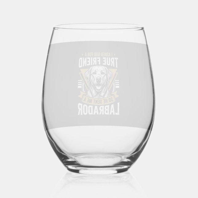 Vaso De Vino Perro Labrador amigo verdadero (Anverso)