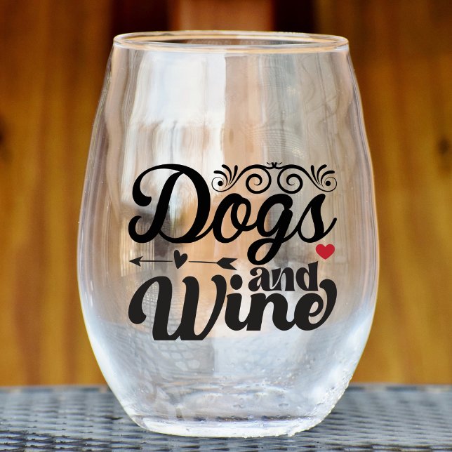 Vaso De Vino Perros y vidrio sin aguja de vino (Subido por el creador)