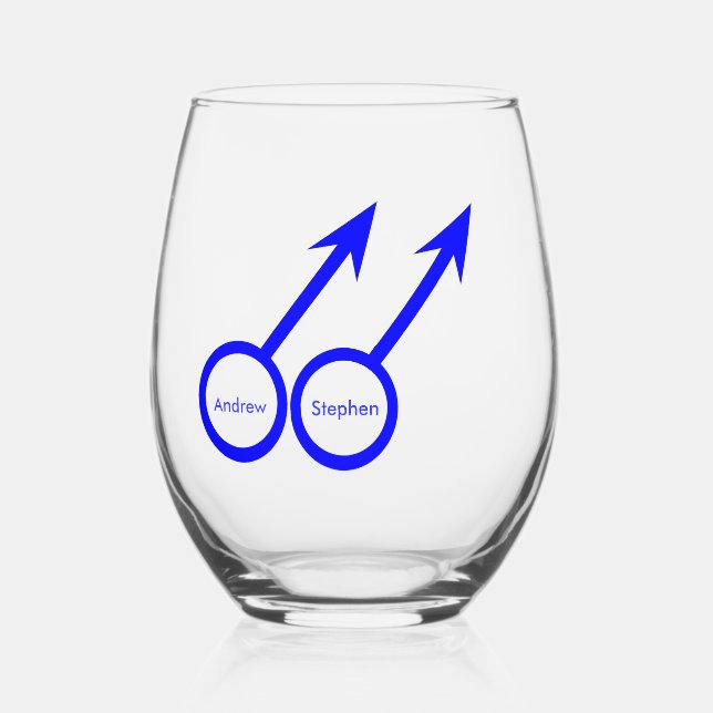 Vaso De Vino Personalizable Gay Lovers (Anverso)