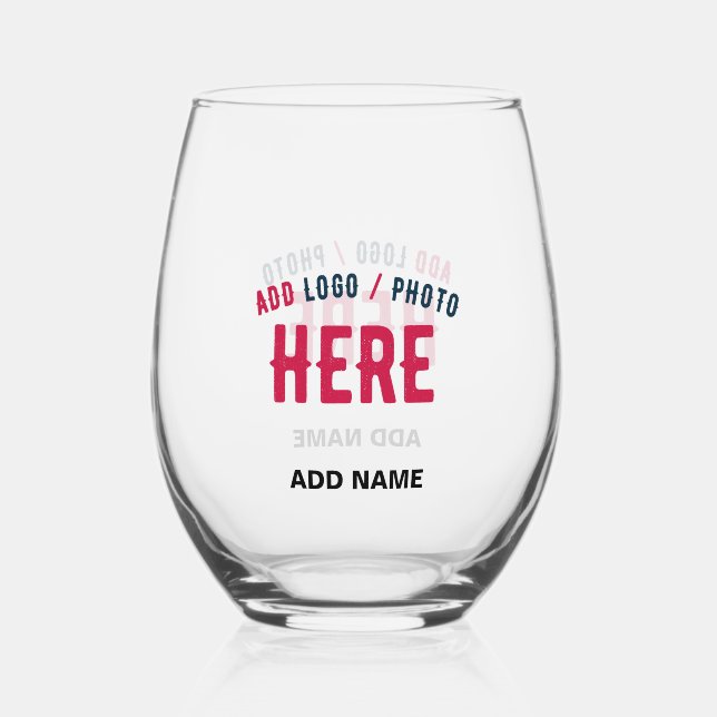 VASO DE VINO PERSONALIZABLE MODERNO ESTILO CLARO VERIFICADO MAR (Anverso)