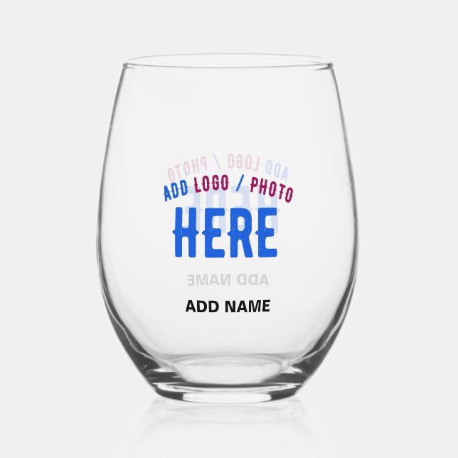 VASO DE VINO PERSONALIZABLE MODERNO ESTILO CLARO VERIFICADO MAR (Anverso)