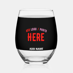 VASO DE VINO PERSONALIZABLE MODERNO ESTILO NEGRO VERIFICADO MAR