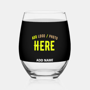 VASO DE VINO PERSONALIZABLE MODERNO ESTILO NEGRO VERIFICADO MAR