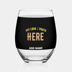 VASO DE VINO PERSONALIZABLE MODERNO ESTILO NEGRO VERIFICADO MAR