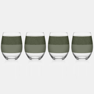 Vaso De Vino Personalizable Moss Gafas de rayas verdes