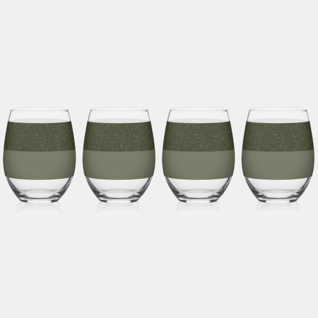 Vaso De Vino Personalizable Moss Gafas de rayas verdes (Anverso)