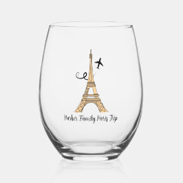 Vaso De Vino Personalizable París Viaje Moda Torre Eiffel