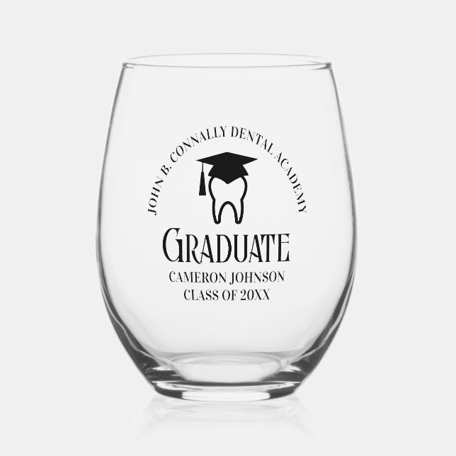 Vaso De Vino Personalización de la fiesta de graduación de la e (Anverso)