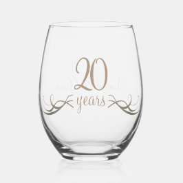 Vaso De Vino Personalizado 20° Aniversario Mantener regalo Pers
