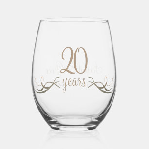 Vaso De Vino Personalizado 20° Aniversario Mantener regalo Pers