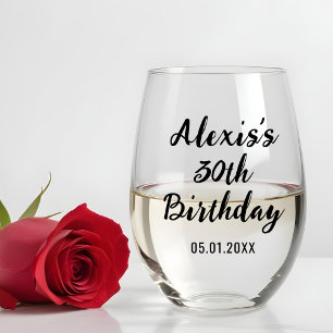 Vaso De Vino Personalizado 30.º 40.º 50.º 60.º 70 cumpleaños