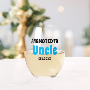 Vaso De Vino Personalizado Ascendido A La Invitación Tío De Emb