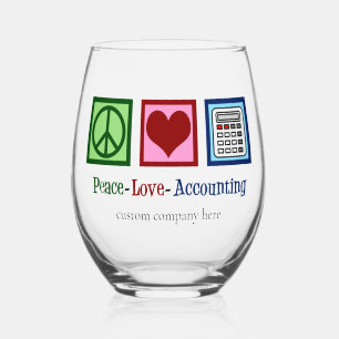 Vaso De Vino Personalizado de contabilidad de Peace Love