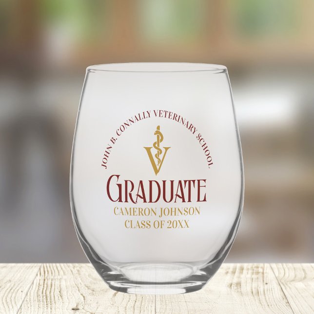 Vaso De Vino Personalizado de Graduación de la Escuela Veterina (Subido por el creador)