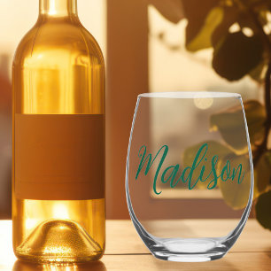 Vaso De Vino Personalizado de guiones manuscritos con nombre ve