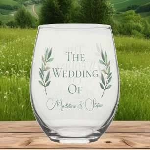 Vaso De Vino Personalizado de moda Eucalyptus deja Boda botánic