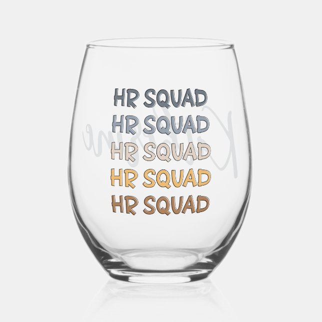 Vaso De Vino Personalizado de Recursos Humanos Squad: regalos d (Anverso)