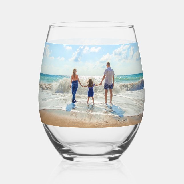 Vaso De Vino Personalizado de su regalo personalizado de foto (Anverso)