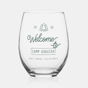 Vaso De Vino Personalizado del partido Bachelorette Theme Camp