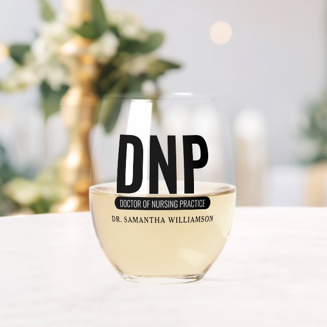 Vaso De Vino Personalizado DNP Médica de la práctica de Enferme (Insitu (Boda))