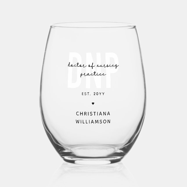 Vaso De Vino Personalizado DNP Médica de la práctica de Enferme (Anverso)