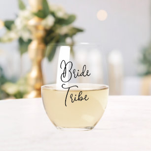 Vaso De Vino Personalizado Fiesta de novia Tribuna de letra neg