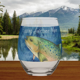 Vaso De Vino Personalizado Fly Fishman: Regalo de madre indigna