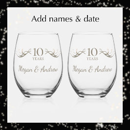 Vaso De Vino Personalizado Keepsake Las parejas nombran cualqui