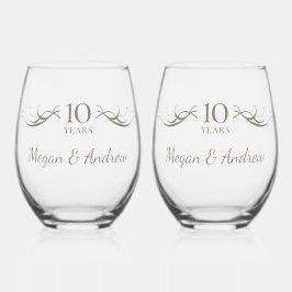 Vaso De Vino Personalizado Keepsake Las parejas nombran cualqui
