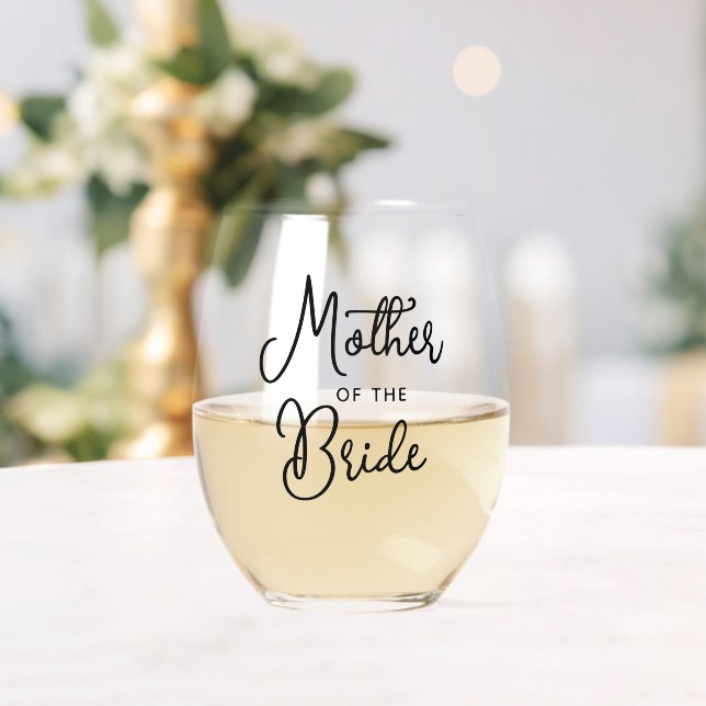 Vaso De Vino Personalizado Madre De La Novia Fuente De Texto Ne (Insitu (Boda))
