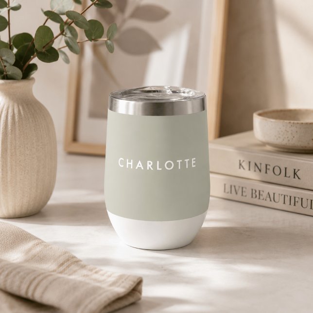 Vaso de vino personalizado Modern Sage (Subido por el creador)