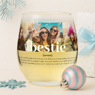 Vaso De Vino Personalizado moderno Bestie significa mejores ami